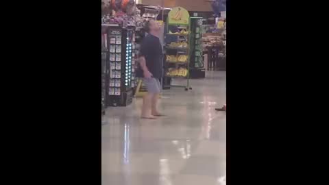 I wonder if he even knows he’s at the grocery store