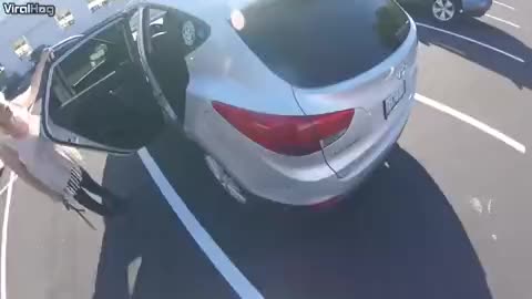 Guys mother crashes into his bike after drive safe advice