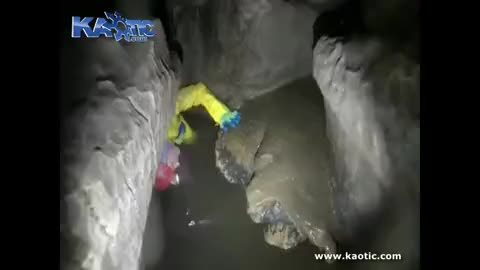 Man gets trapped inside a cave filling with water