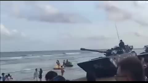 China moves military onto beaches opposite Taiwan